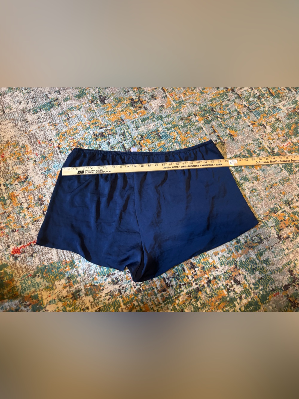 Secret Treasures Navy Sleep Shorts with Cream Lace Trim - Picture 4 of 7
